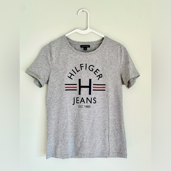 Tommy Hilfiger classic monogram grey short sleeve tee shirt size S - Picture 1 of 5